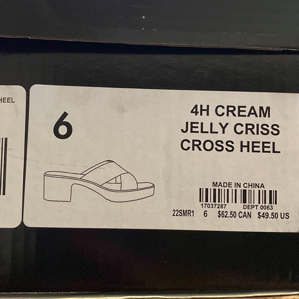 NWT TORRID WW Jelly Criss Cross Heel Sandal - Cream - Picture 10 of 10